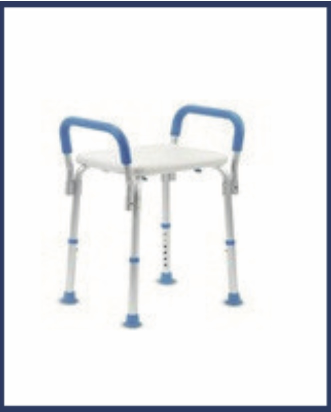 Shower Chair with Side Handles — Scanda Enterprises, medical supplies Moosapet Hyderabad